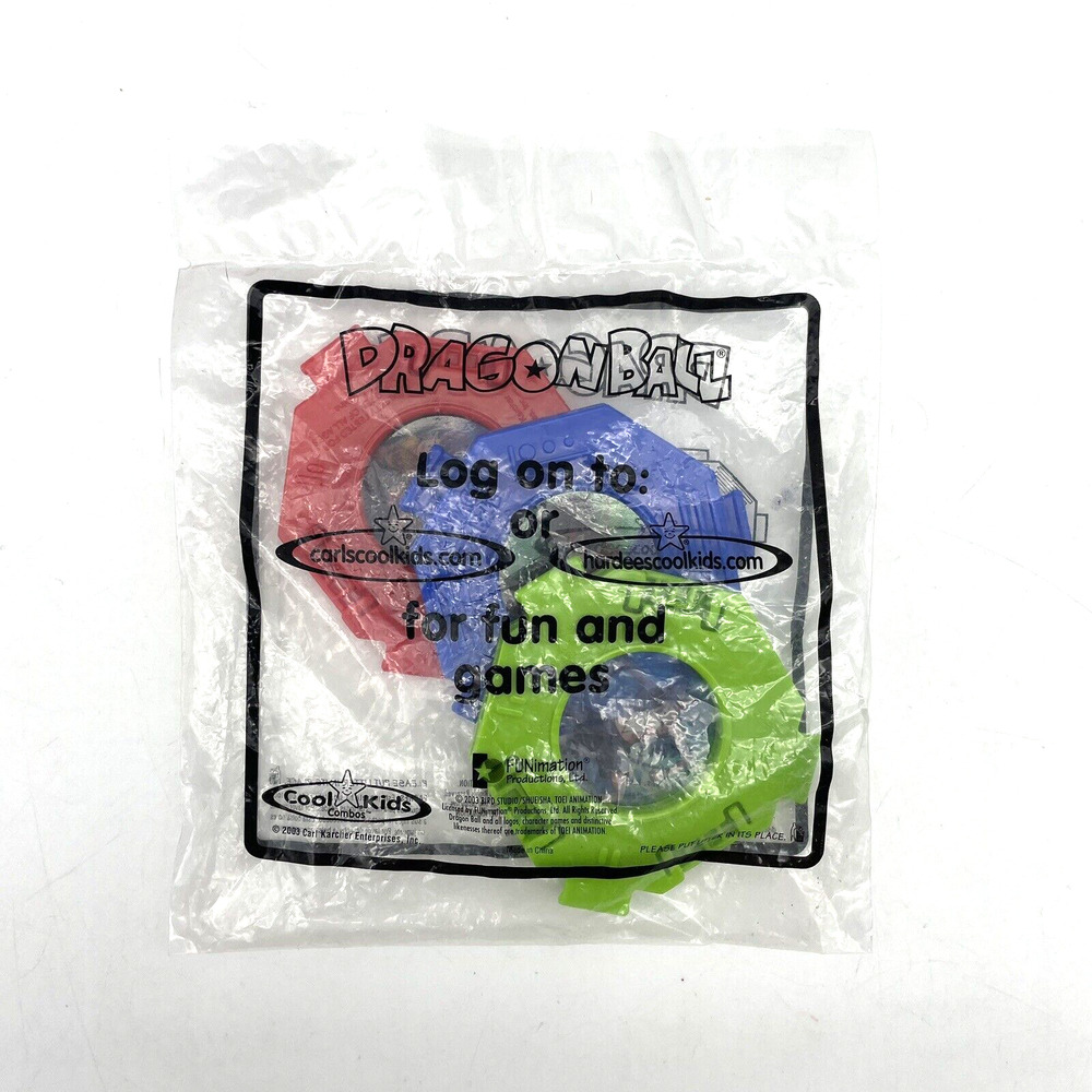 New 2003 Carl's Jr Cool Kids Dragon Ball Z Red Blue Green Discs Toy